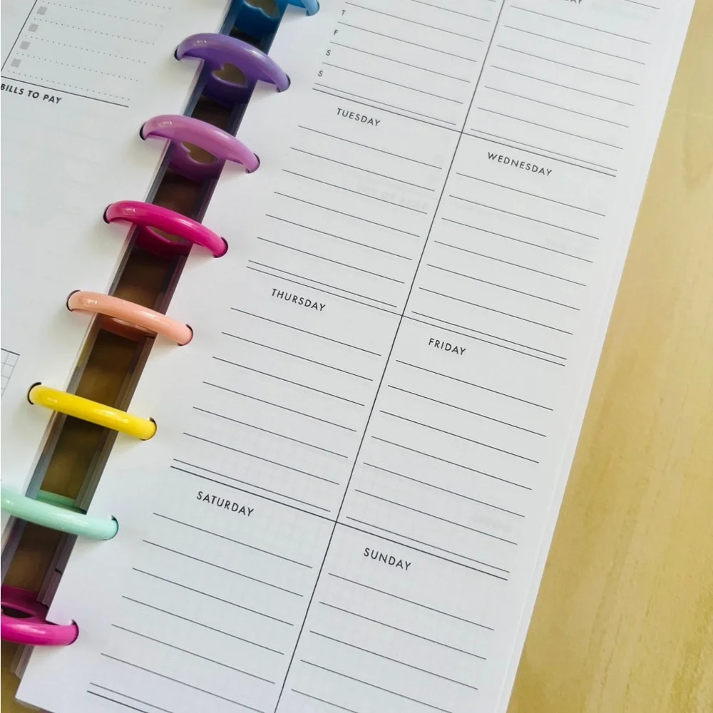 Skinny classic Happy planner size inserts weekly layout